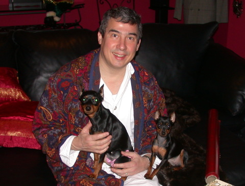 Abner with beutiful dogs Penny and Cindy